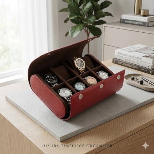 essart 8-Slot Watch Roll Case – Luxury PU Leather Travel Organizer for Watches – Watch roll for Men, Women & Watch Collectors – Compact & Durable - Image 2