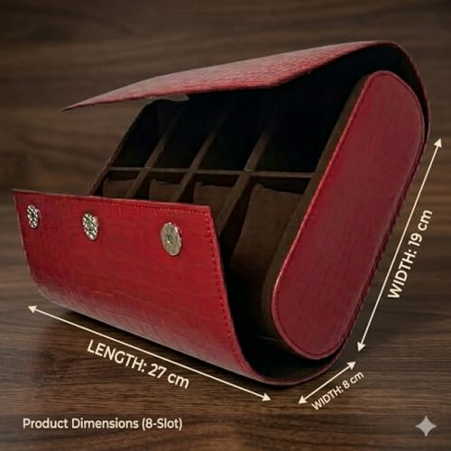 essart 8-Slot Watch Roll Case – Luxury PU Leather Travel Organizer for Watches – Watch roll for Men, Women & Watch Collectors – Compact & Durable - Image 4