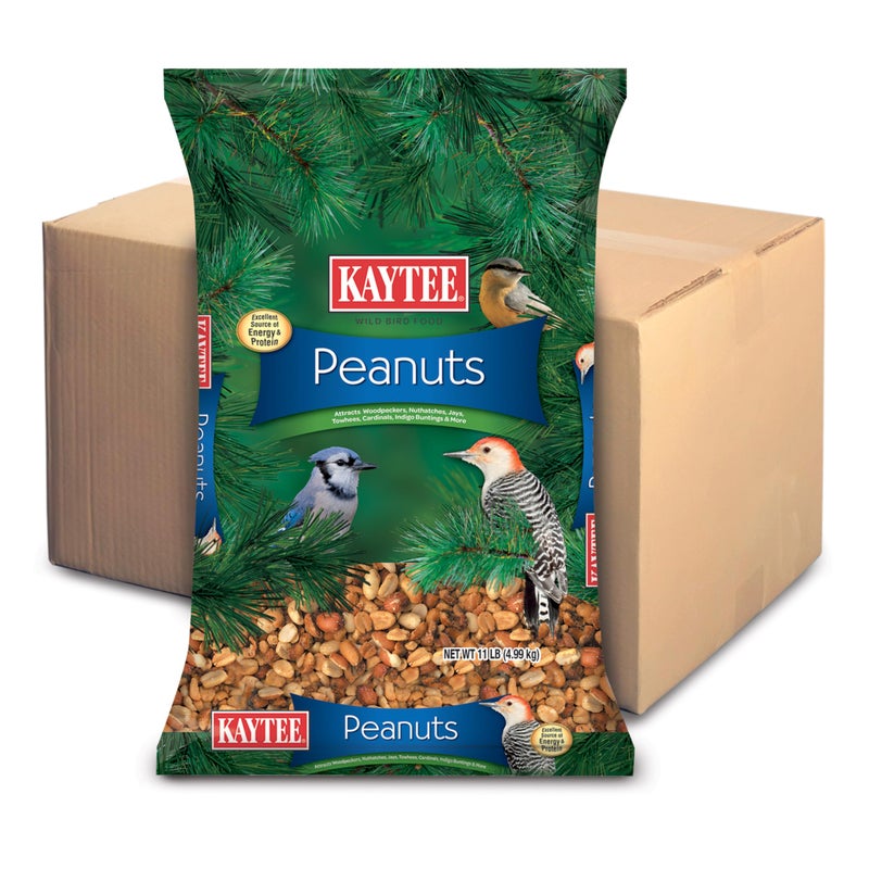 Kaytee Shelled Peanuts for Cardinals, Blue Jays, Woodpeckers and Other Outside Wild Birds, 11 Pounds - Image 1