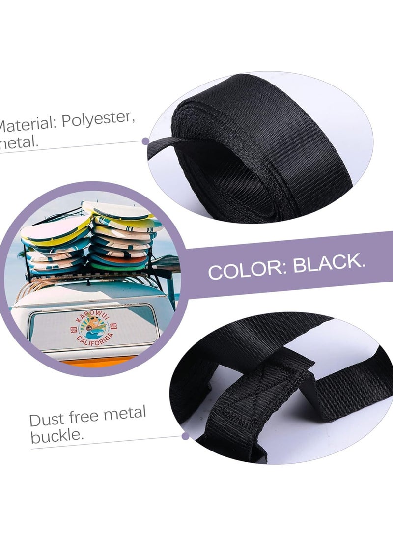 GGOOT 2pcs Cargo Strap Cargo Binding Belt Car Tie down Straps Ratchet Tie down up Binding Device Cargo Cargo Fixing Belt Metal, Polyester Simple Tighten The Belt Black - Image 5