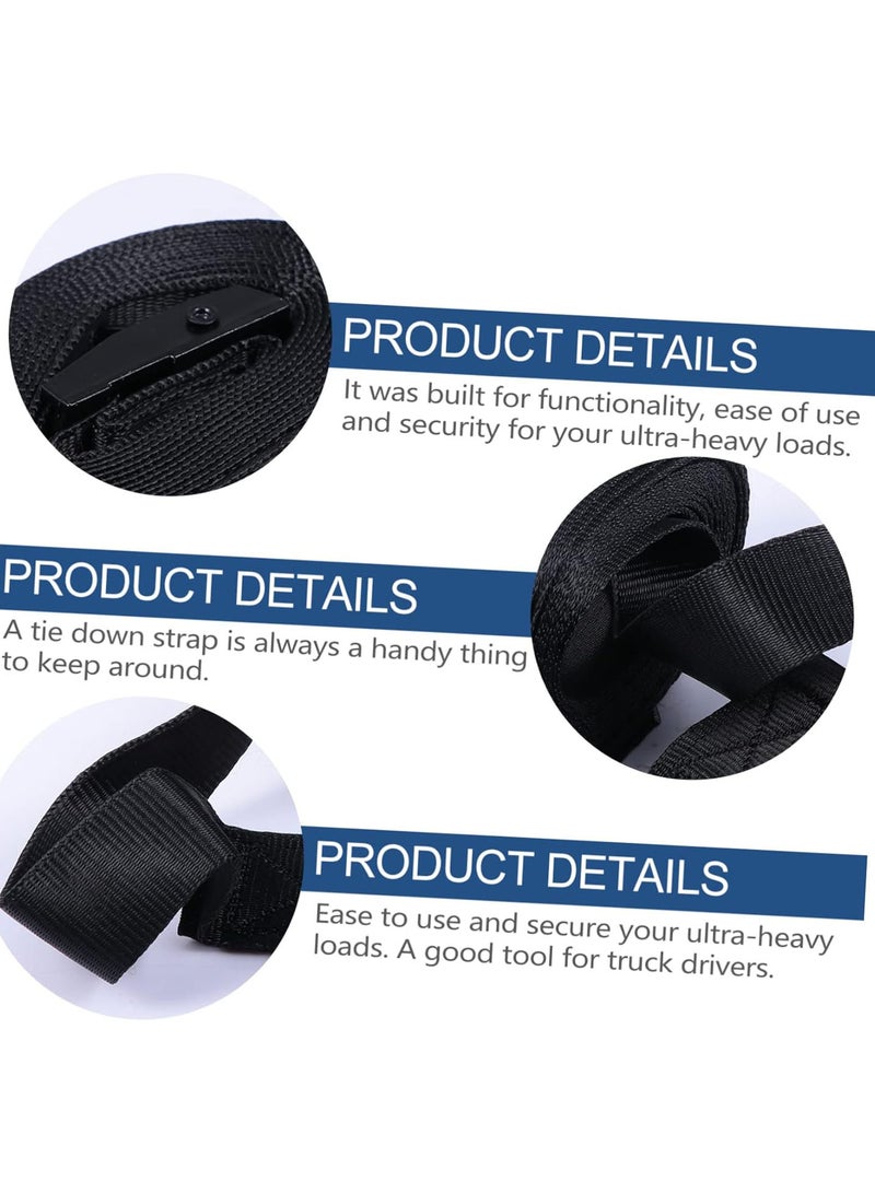 GGOOT 2pcs Cargo Strap Cargo Binding Belt Car Tie down Straps Ratchet Tie down up Binding Device Cargo Cargo Fixing Belt Metal, Polyester Simple Tighten The Belt Black - Image 2