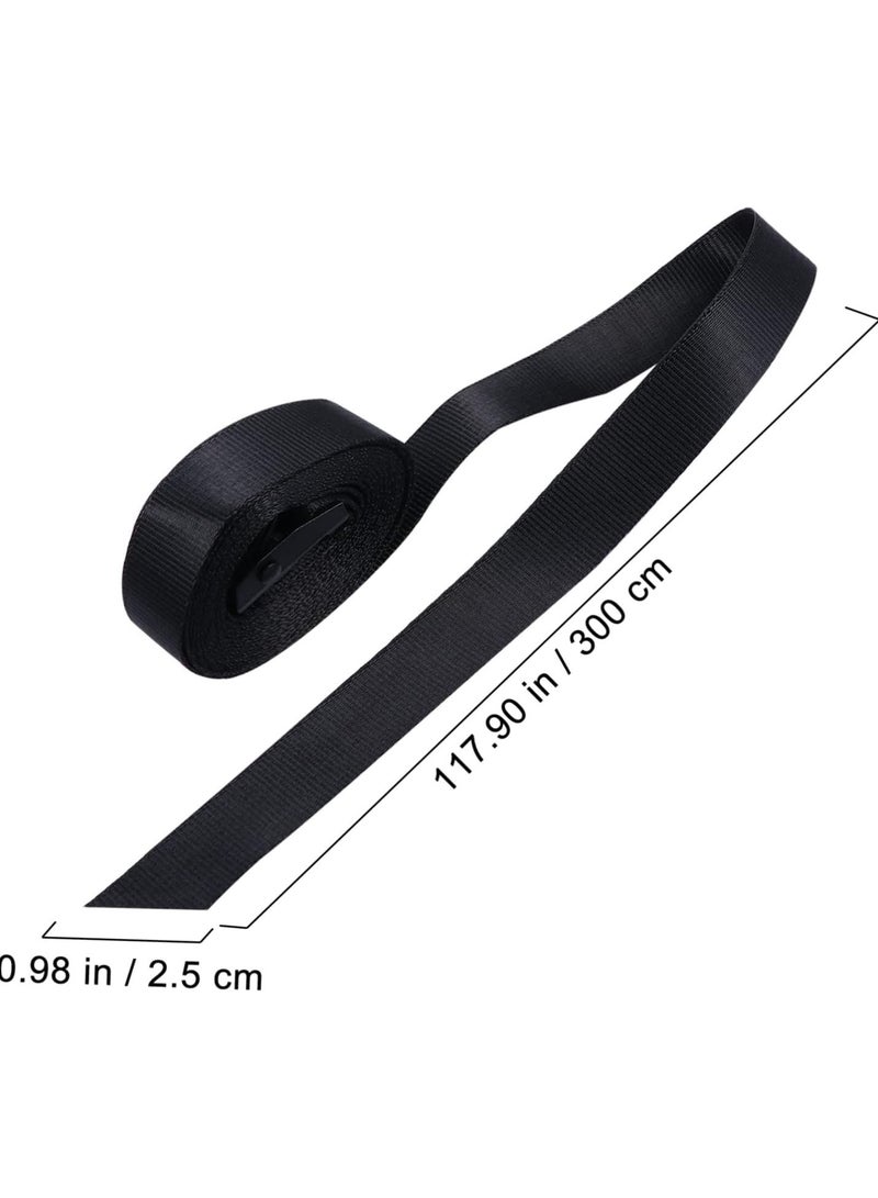 GGOOT 2pcs Cargo Strap Cargo Binding Belt Car Tie down Straps Ratchet Tie down up Binding Device Cargo Cargo Fixing Belt Metal, Polyester Simple Tighten The Belt Black - Image 3