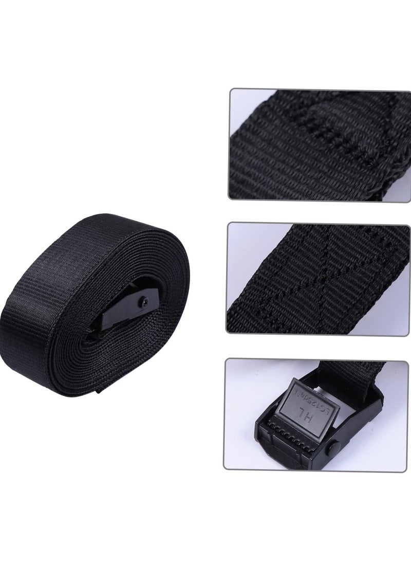 GGOOT 2pcs Cargo Strap Cargo Binding Belt Car Tie down Straps Ratchet Tie down up Binding Device Cargo Cargo Fixing Belt Metal, Polyester Simple Tighten The Belt Black - Image 4