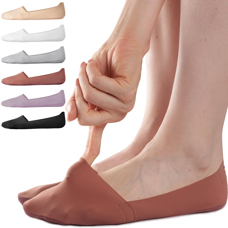 Sofier No Show Socks Womens, Non Slip Low Cut 6 Pairs Thin Silky Dress Footies Liner Invisible Socks Flats Loafers Sneakers - Image 1