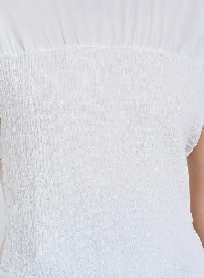 تايك تو بلوزة مستديرة بياقة عادية بقصة منتظمة وملمس مميز - Image 3