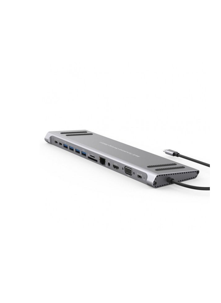 ELTRAZONE - 14-in-1 USB-C Docking Station Dual Monitor Support – Multiport USB Type C Hub with HDMI, VGA, Ethernet, USB 3.0, SD Card Reader, Audio Jack & Power Delivery – Compatible with Laptops, MacBook, Windows USB-C Devices for Enhanced Productivity - Image 1