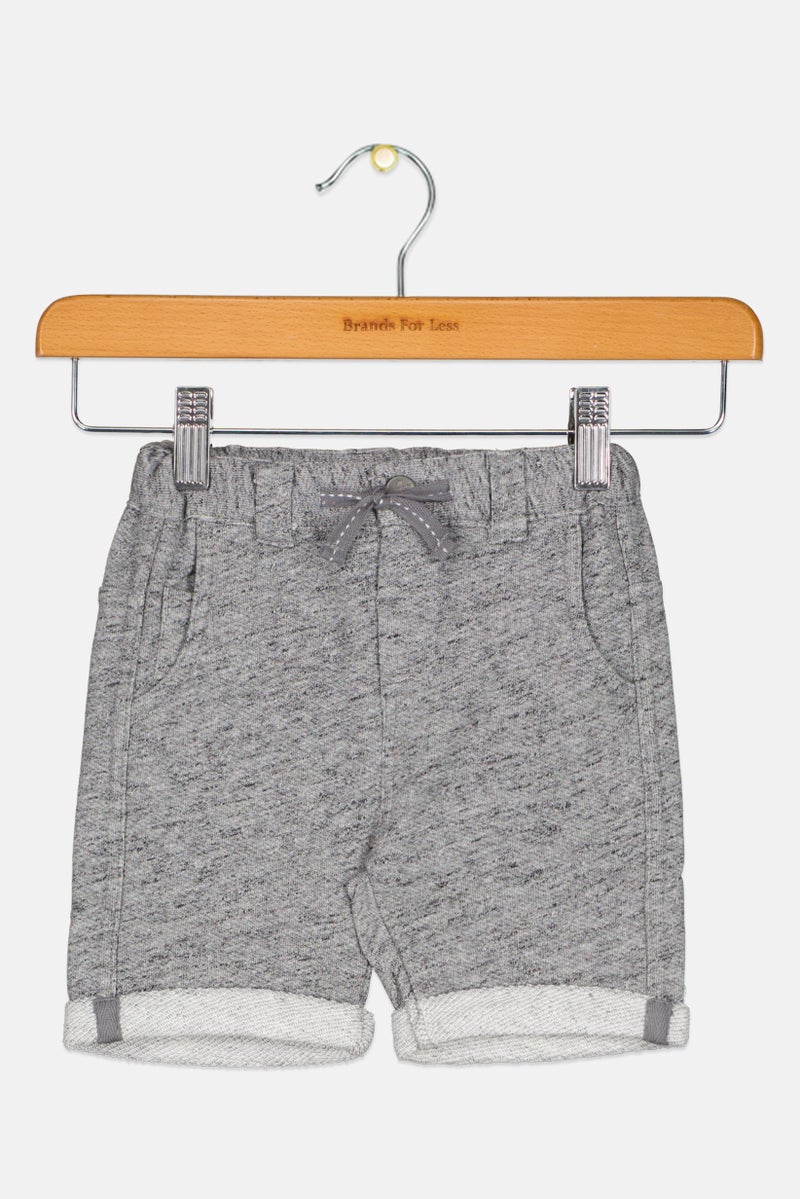 Fox Toddlers Boy Heather Pull On Shorts, Grey - Image 1