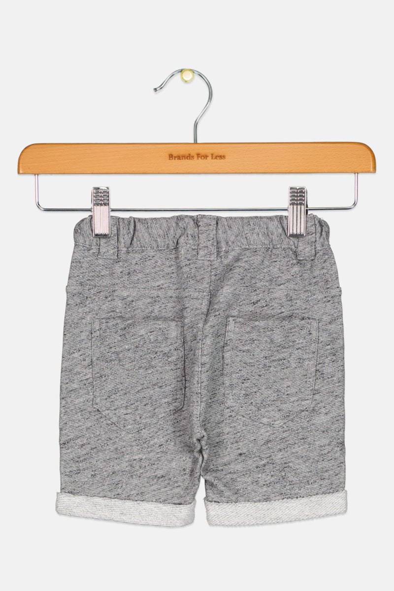 Fox Toddlers Boy Heather Pull On Shorts, Grey - Image 2