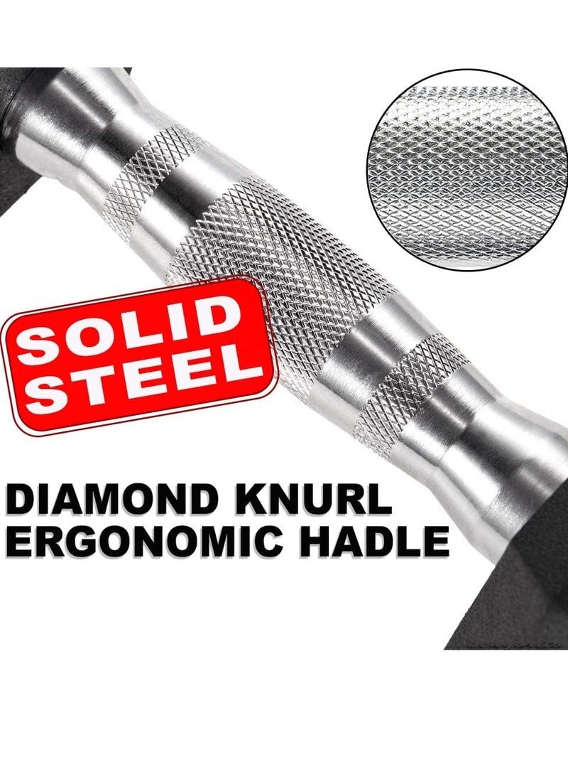 Sky Land - Set Of 2 Rubber Coated Hex Dumbbells, 1 Pair, 2x27.5kg | Exercise Weight Dumbbells, Chrome Plated for Strength Training Weights - Image 1