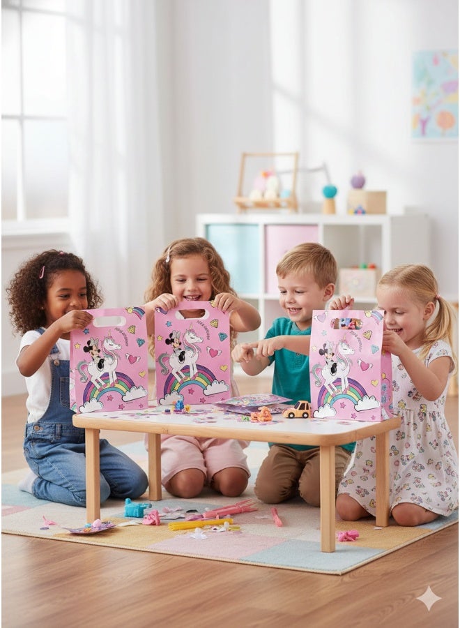 Disney Minnie Mouse Unicorn Party Bags – Disney Gift Bags for Kids Birthday Parties, Pink Rainbow Unicorn Design, Treat Bags for Goodies, Toys, Sweets and Return Gifts – Pack of 6 - Image 3