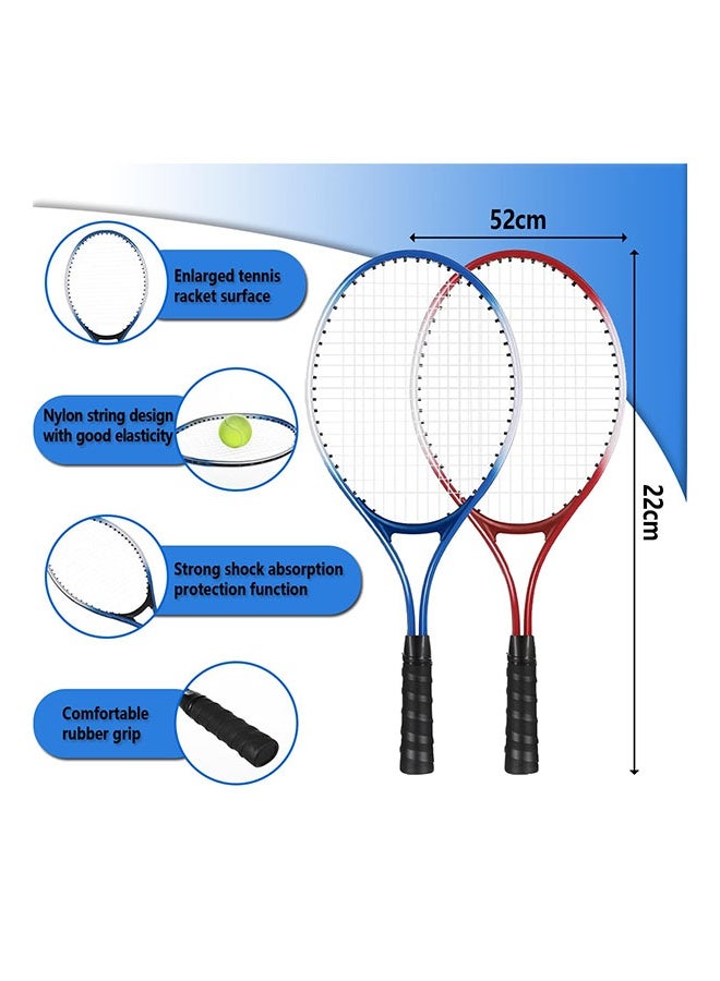 Arabest Tennis Racket 2 Kids Trainer Set with 3 Automatic Rebound Balls 2 Training Base and 2 Bags, Lightweight Tennis Training Equipment for Beginners Junior Youth Parent-Child Practice, 52 * 22cm - Image 5