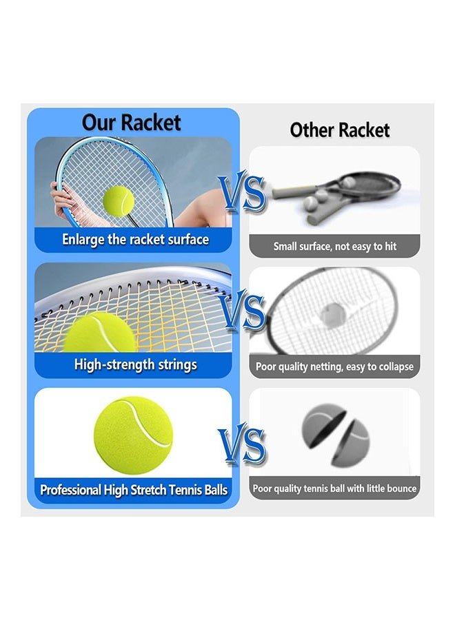 Arabest Tennis Racket 2 Kids Trainer Set with 3 Automatic Rebound Balls 2 Training Base and 2 Bags, Lightweight Tennis Training Equipment for Beginners Junior Youth Parent-Child Practice, 52 * 22cm - Image 3
