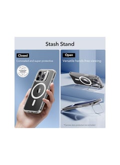 ESR For Iphone 15 Pro Case Compatible With Magsafe Military Grade Protective Case Built In Stash Stand Phone Case Scratch Resistant Back Cover Classic Series Clear  - Image 3