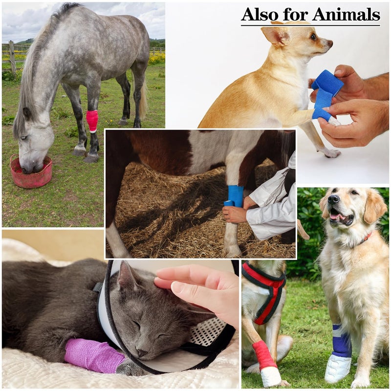 Ruby Q 1" Self Adhesive Bandage Wraps, 6pcs Vet Wraps, Skin Color, 5 Yard Self Adherent Wraps for Sports, Wrist, Ankle and Swelling - Image 4