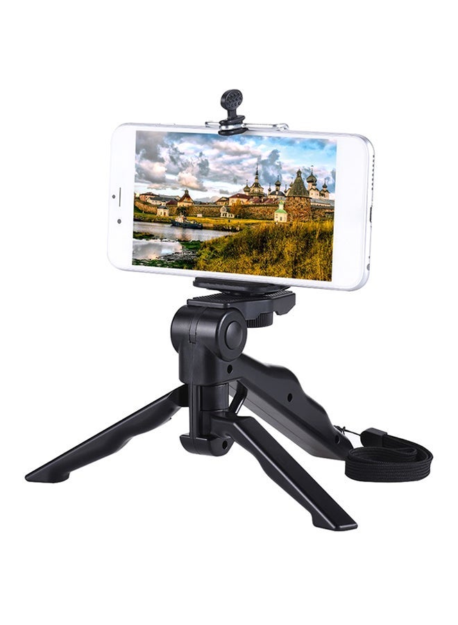Mini Tripod Stand With Mobile Holder Black - Image 1