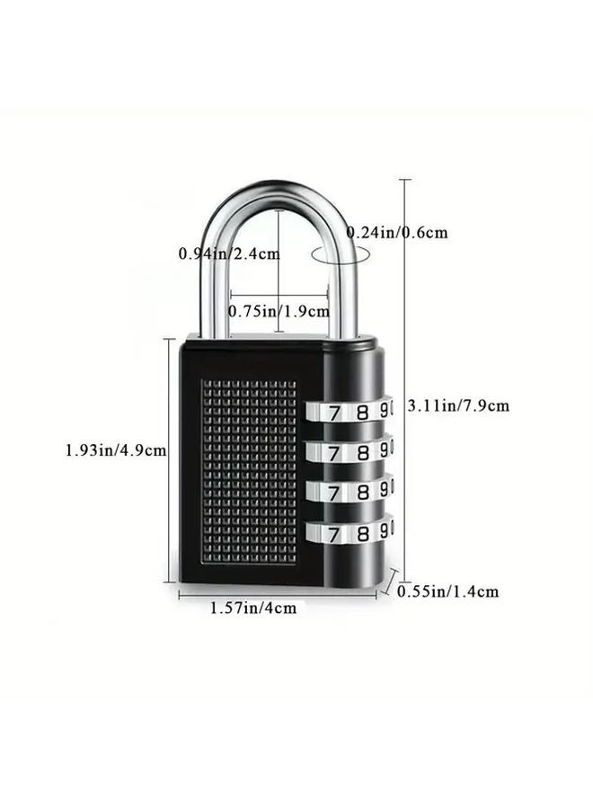 Black Password Hanging Lock Waterproof Rustproof Mini Travel Case Suitcase Box Wardrobe Bag - Image 3
