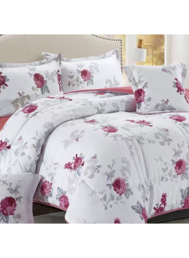 Blue Sky 100% microfiber double bed sheet, reversible bed cover, comfortable filling bed sheet set, 4-piece sleeping set (filled bed sheet, mattress protector, pillowcase, and square pillowcase). Bed sheet size: 230x170 cm, and cover size: 200x140 cm (color same as pictured) - Image 3