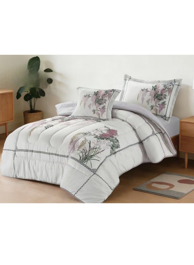 SMART HOME Luxurious 4-Piece Bedding Set with Comfortable Filling – Soft Quilted Duvet Set with Fitted Sheet, Pillowcase, and Cushion Cover – Elegant Modern Bedding Set for Bedrooms and Complete Bed – Duvet Size: 230x170 cm, Fitted Sheet Size: 200x120+30 cm (Color as pictured) - Image 4