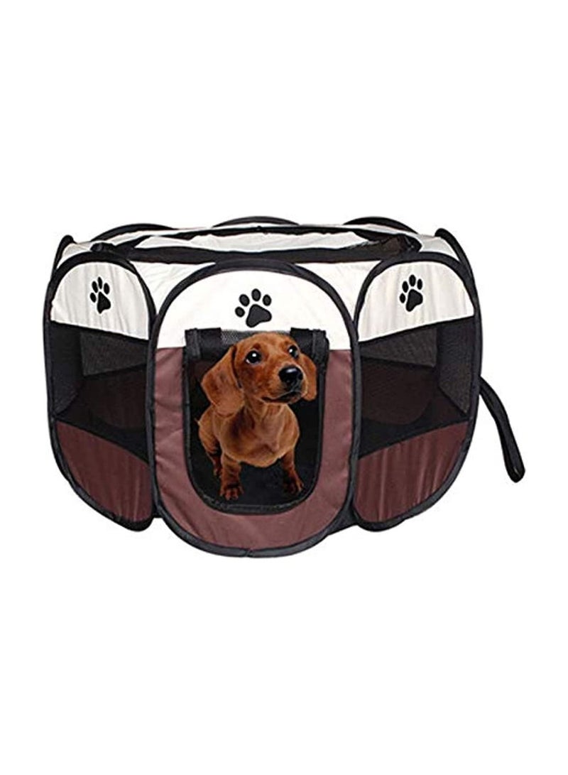 Portable Folding Pet Tent Octagon Dog-Beige Brown - Image 3