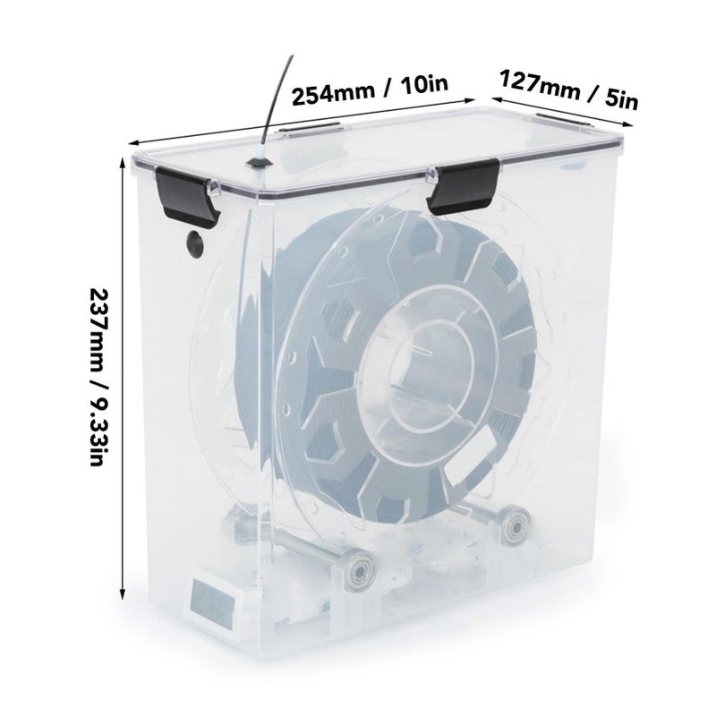 3D Printer Filament Dryer Box With Bearing Roller Support For 1kg Spools Built In Thermometer And Hygrometer Transparent - Image 4