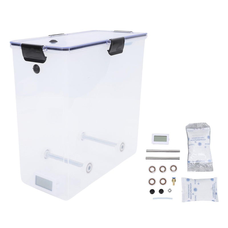 3D Printer Filament Dryer Box With Bearing Roller Support For 1kg Spools Built In Thermometer And Hygrometer Transparent - Image 2