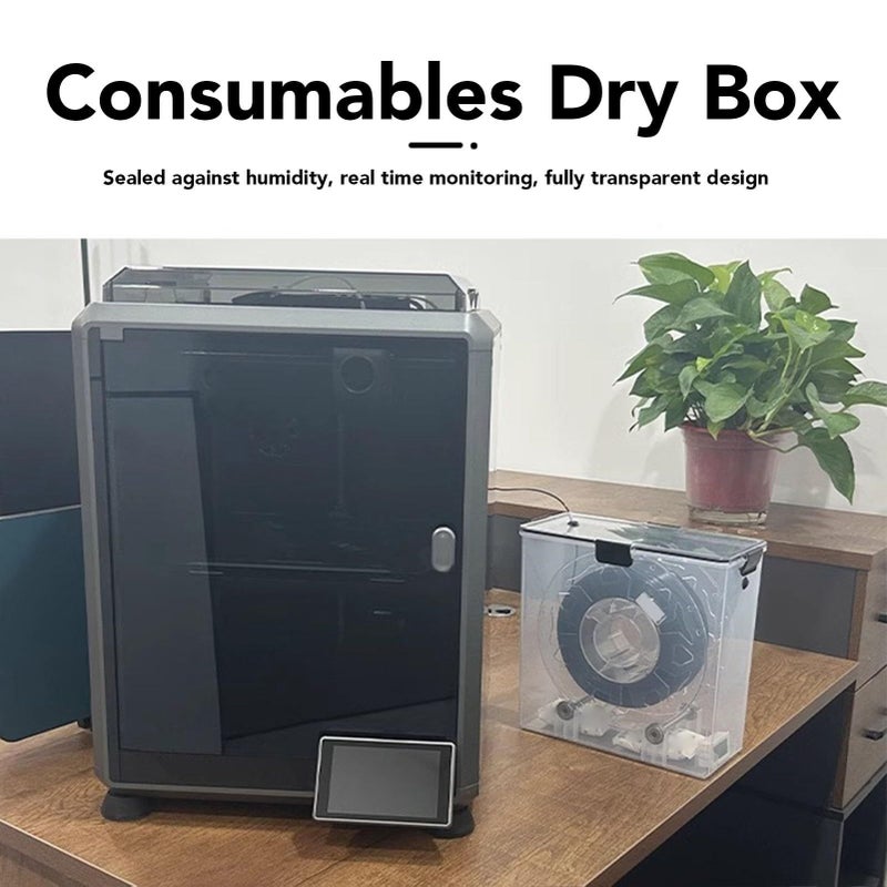 3D Printer Filament Dryer Box With Bearing Roller Support For 1kg Spools Built In Thermometer And Hygrometer Transparent - Image 5