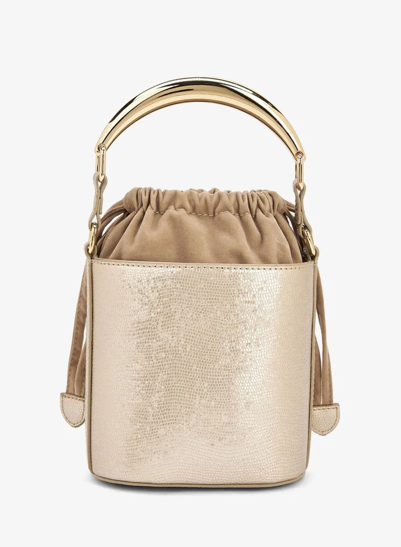 Flora Bella By Shoexpress Flora Bella Textured Bucket Bag with Drawstring Closure Ramadan Collection