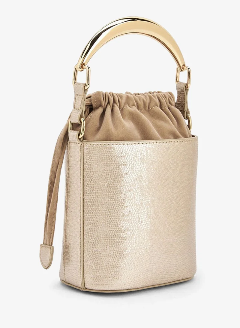 Flora Bella By Shoexpress Flora Bella Textured Bucket Bag with Drawstring Closure Ramadan Collection