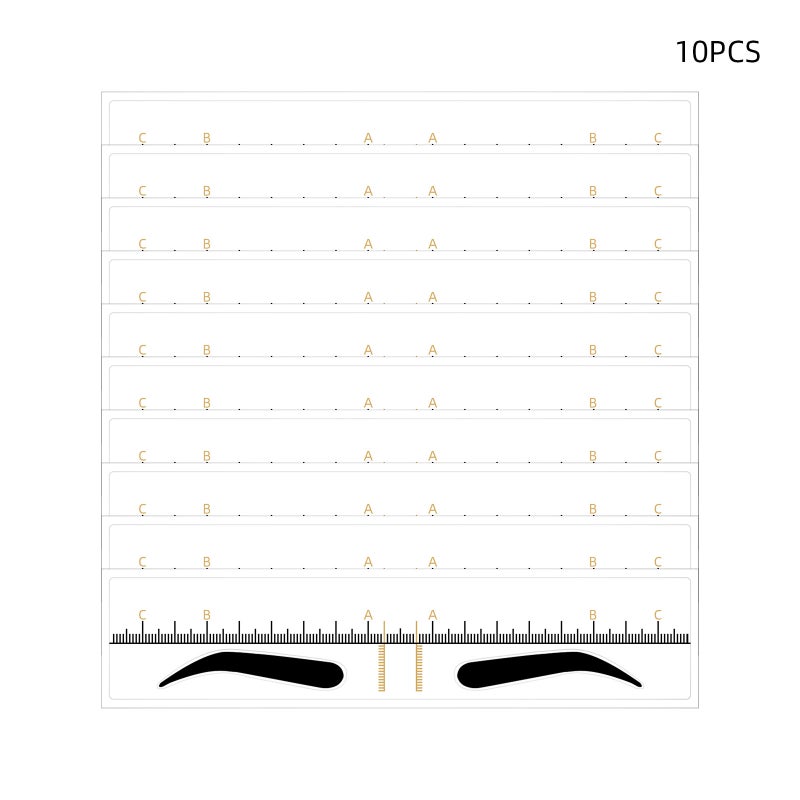 10 pcs wide Eyebrow Ruler,  Eyebrow Stencil Microblading Ruler, Disposable Eyebrow Template Eyebrow Ruler Sticker, Eyebrow Shape Kit for Microblading Supplies, 3 Minutes Makeup Tools For Eyebrow - Image 1