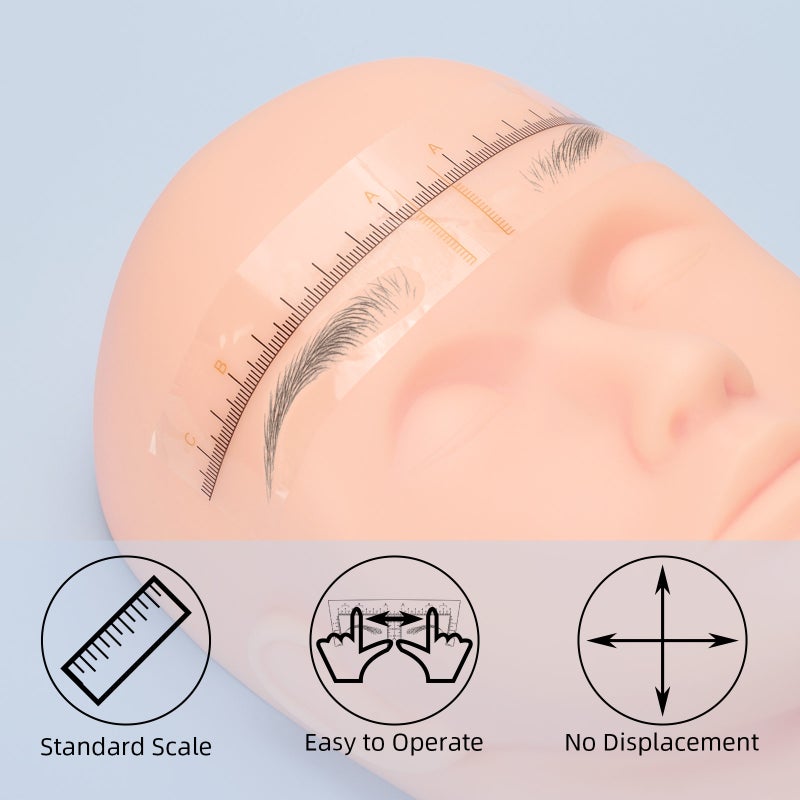 10 pcs wide Eyebrow Ruler,  Eyebrow Stencil Microblading Ruler, Disposable Eyebrow Template Eyebrow Ruler Sticker, Eyebrow Shape Kit for Microblading Supplies, 3 Minutes Makeup Tools For Eyebrow - Image 4