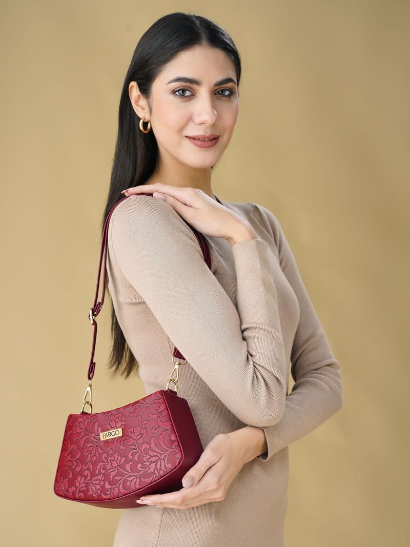 Fargo PU Women's Sling Bag (Maroon) - Image 2