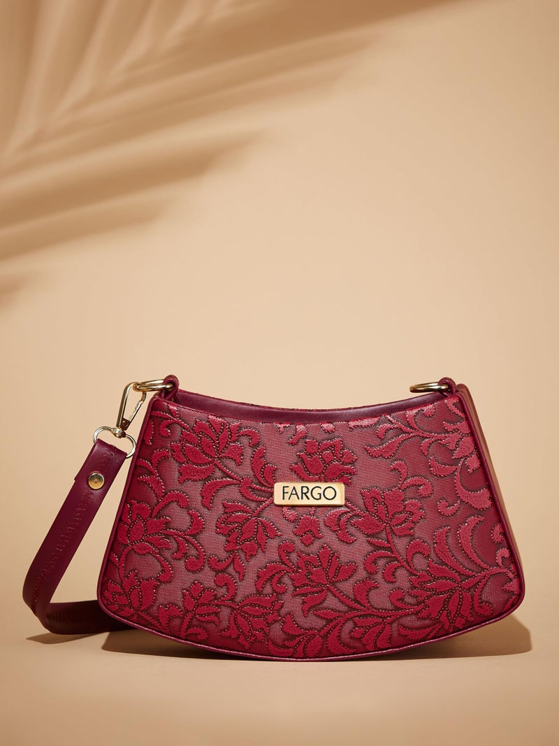 Fargo PU Women's Sling Bag (Maroon) - Image 3