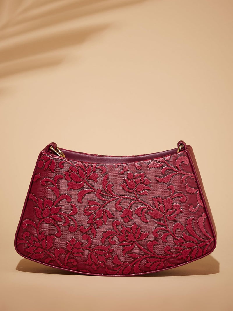 Fargo PU Women's Sling Bag (Maroon) - Image 5