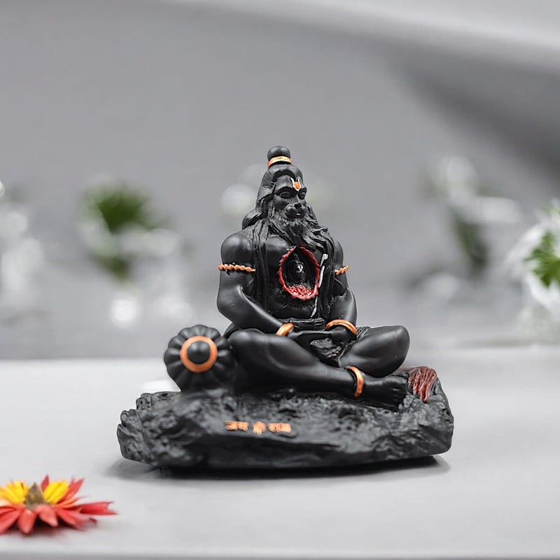 PICKARTME Premium Resin Hanuman Idol for car Dashboard Ramlalla in Heart God Hanuman ji Small Statue car Decorative Item Black - Image 3