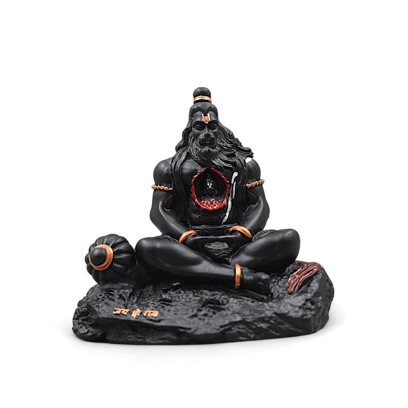 PICKARTME Premium Resin Hanuman Idol for car Dashboard Ramlalla in Heart God Hanuman ji Small Statue car Decorative Item Black - Image 5