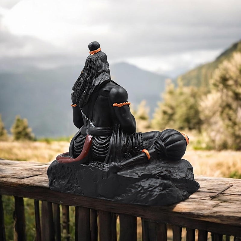 PICKARTME Premium Resin Hanuman Idol for car Dashboard Ramlalla in Heart God Hanuman ji Small Statue car Decorative Item Black - Image 2