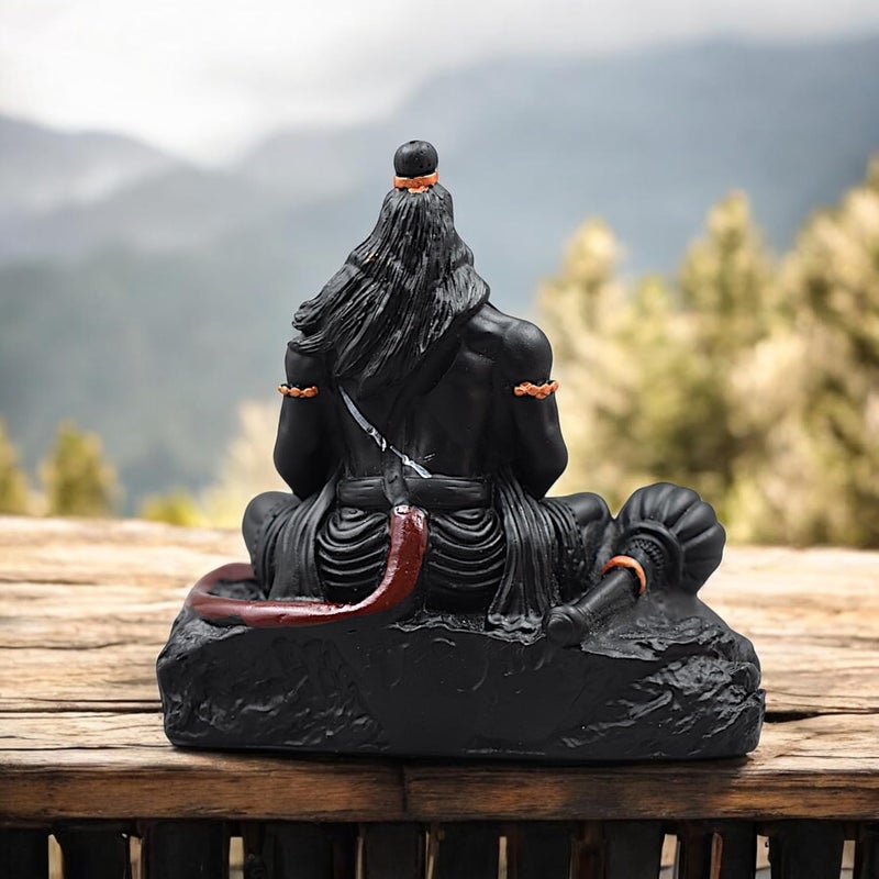 PICKARTME Premium Resin Hanuman Idol for car Dashboard Ramlalla in Heart God Hanuman ji Small Statue car Decorative Item Black - Image 4
