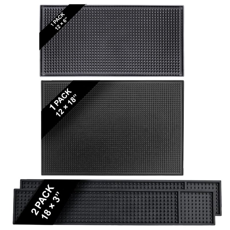 Bar Mat Bundle  Set of 4  1Pack 18x12 2Pack 18x3and 1Pack12x6