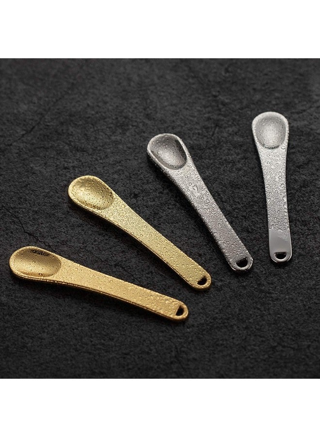 LISAPACK 4 Pack Metal Makeup Spatula Mini Spoon Beauty Scoop For Facial Cosmetic Face Mask (Silver & Gold) - Image 3