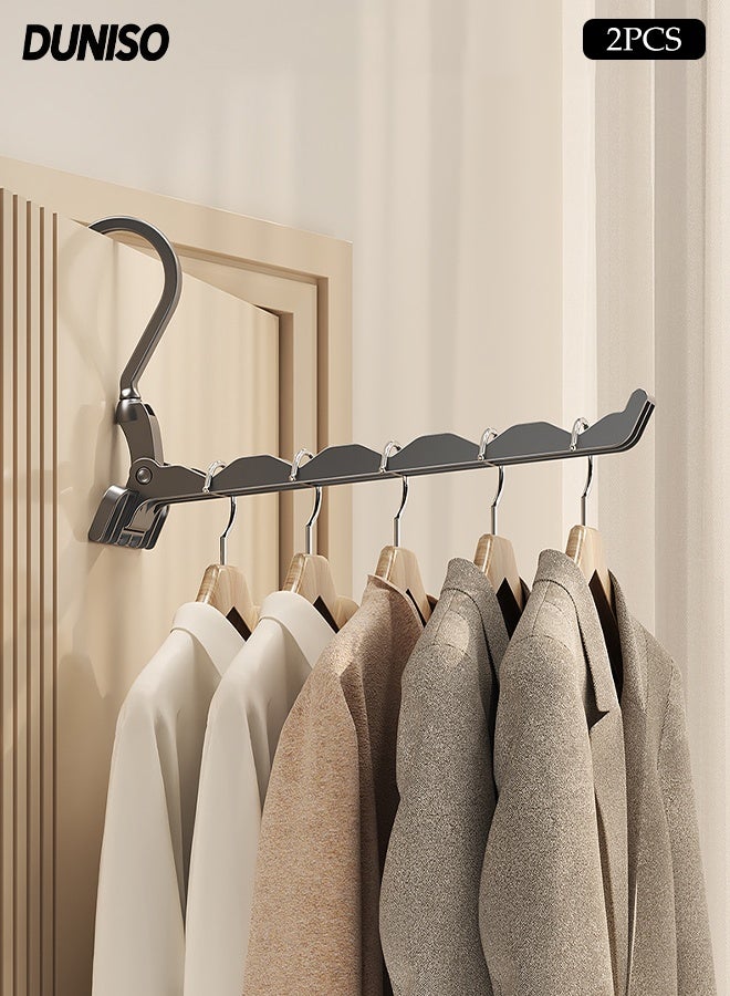 DUNISO 2Pcs Over The Door Drying Rack, Foldable Over The Door Hooks,Heavy Duty Door Organizer Rack,Waterproof and Moisture-Proof,High Load-Bearing Capacity,for Coat Clothes Laundry Bathroom Bedroom Travel - Image 1