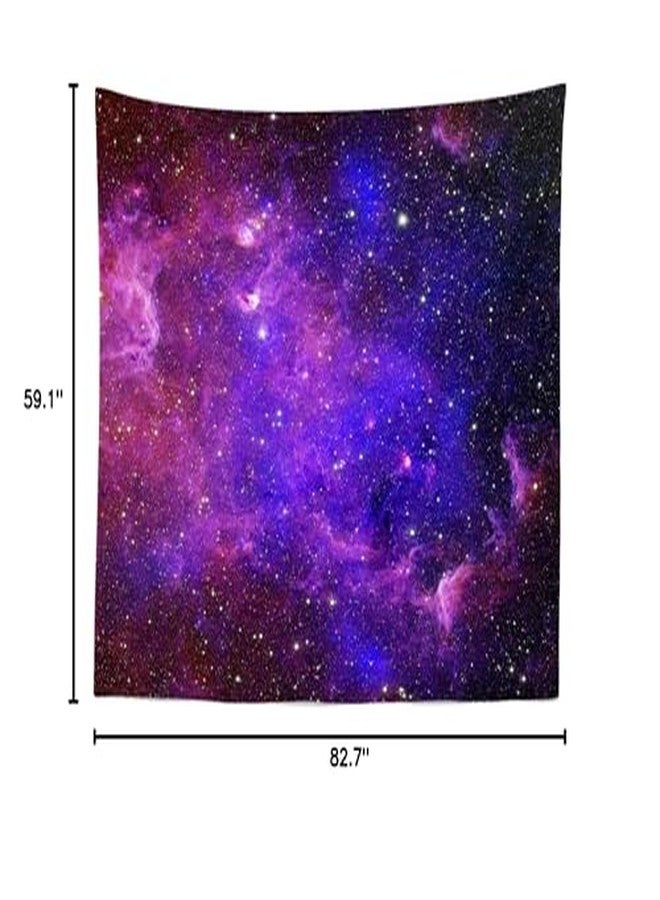 Loccor Galaxy Tapestry Outer Space Night Purple Starry Sky Nebula Wall Hanging Trippy Cool Universe Ceiling Wall Hanging Nebula Tapestry for Home Bedroom Living Room Wall Art Decor 80''60'' - Image 5