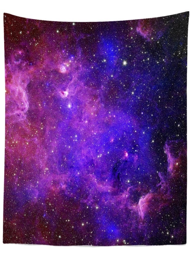 Loccor Galaxy Tapestry Outer Space Night Purple Starry Sky Nebula Wall Hanging Trippy Cool Universe Ceiling Wall Hanging Nebula Tapestry for Home Bedroom Living Room Wall Art Decor 80''60'' - Image 2