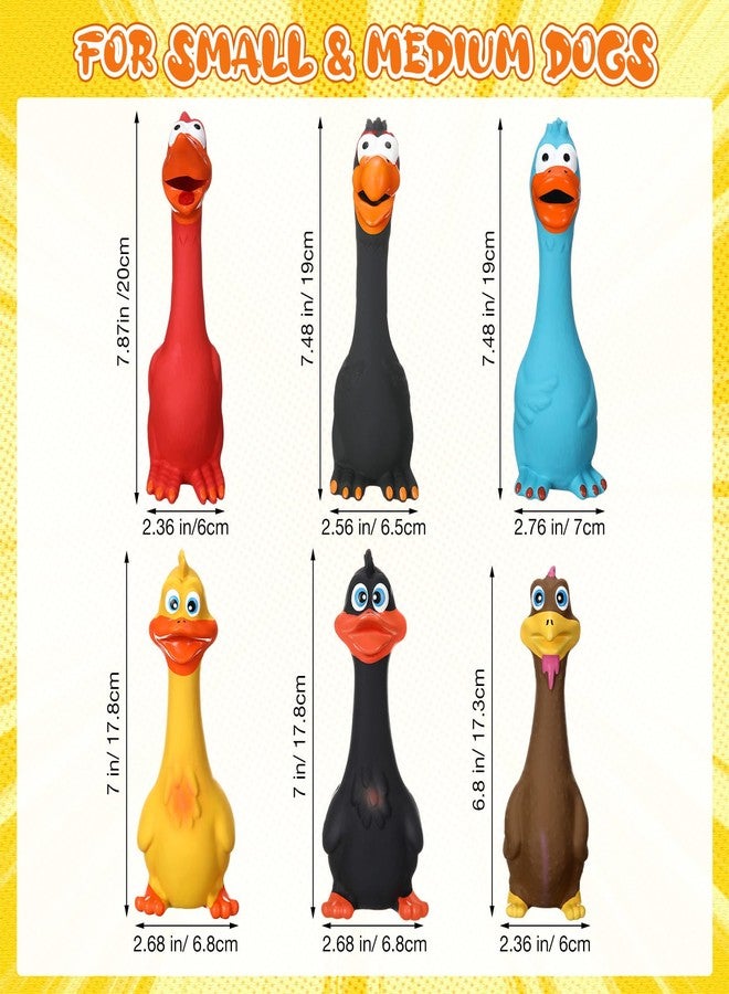 Suilung 6 Pcs Christmas Latex Squeaky Dog Toys 7-8" Soft Rubber Chicken Dog Chew Toy Screaming Animal Duck Standing Stick for Puppy Small Medium Pet Interactive Play Fetch Prank Teething(Cute Style) - Image 3