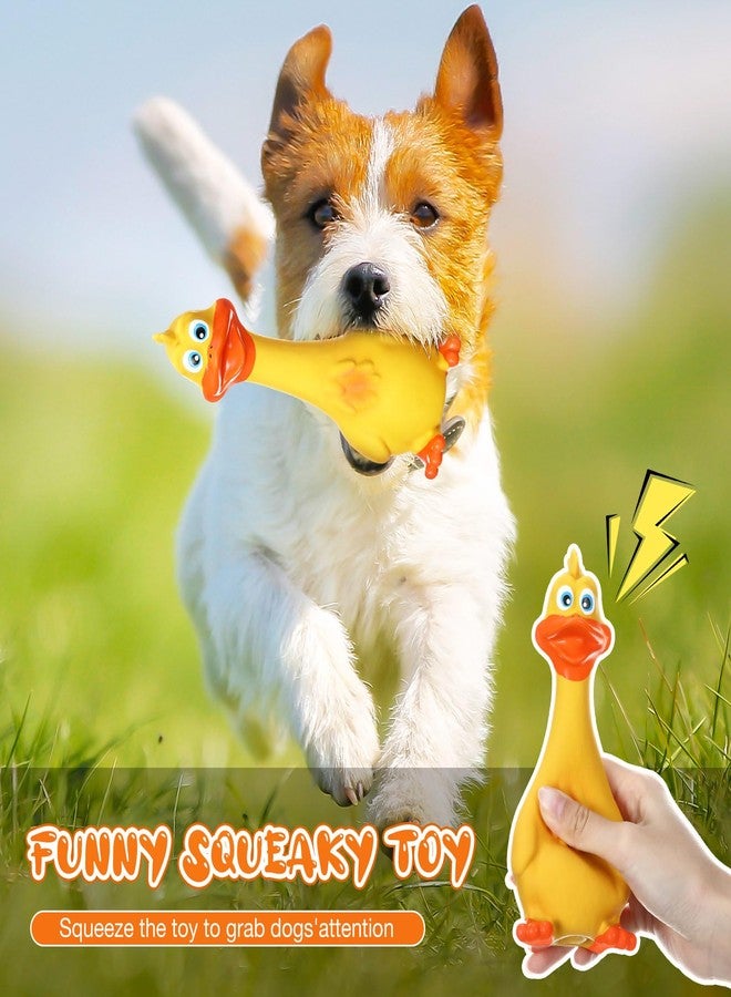 Suilung 6 Pcs Christmas Latex Squeaky Dog Toys 7-8" Soft Rubber Chicken Dog Chew Toy Screaming Animal Duck Standing Stick for Puppy Small Medium Pet Interactive Play Fetch Prank Teething(Cute Style) - Image 4