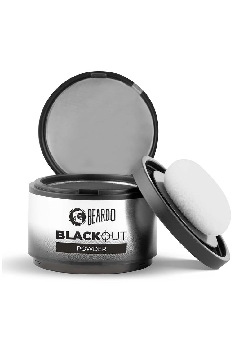 Beardo Blackout Hair Powder 4g - Black | Root Touch Up for Grey Hair | Instantly Covers Grey Roots, Beard Patches & Bald Spots | Thick Black Fiber Hairline Powder | Highly Pigmented, Long-Lasting & Matte Finish | Super-Fine Cover-up - Image 1