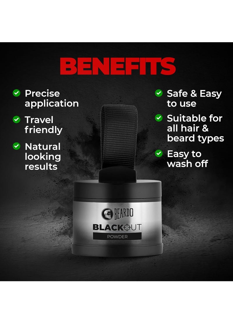Beardo Blackout Hair Powder 4g - Black | Root Touch Up for Grey Hair | Instantly Covers Grey Roots, Beard Patches & Bald Spots | Thick Black Fiber Hairline Powder | Highly Pigmented, Long-Lasting & Matte Finish | Super-Fine Cover-up - Image 5