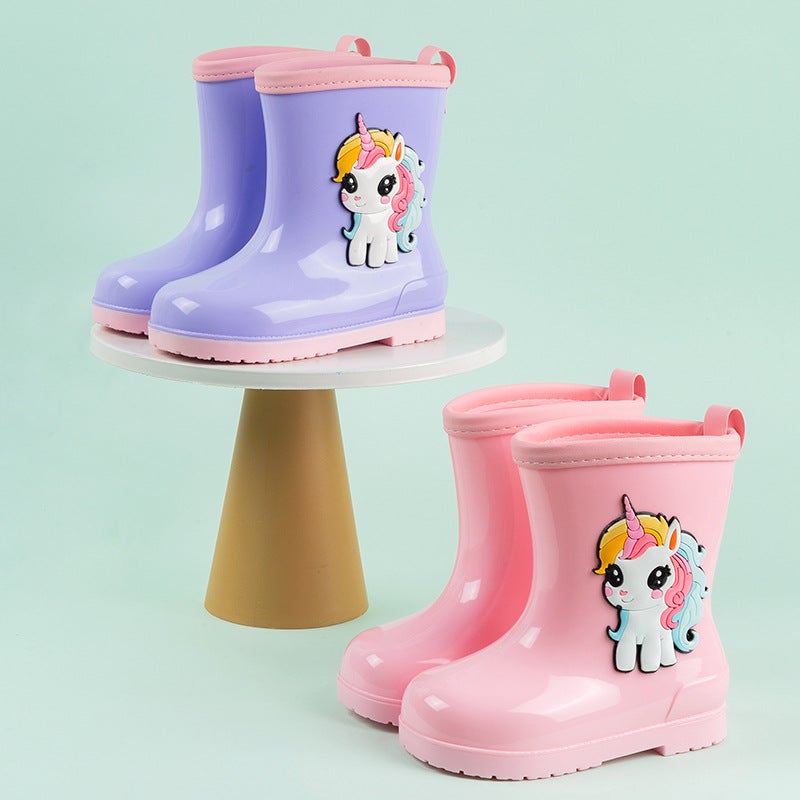 New Cute Cartoon Children'S Rain Boots For Boys And Girls Waterproof Non-Slip Wear-Resistant Rain Boots Kindergarten Baby'S Water Shoes - Image 4
