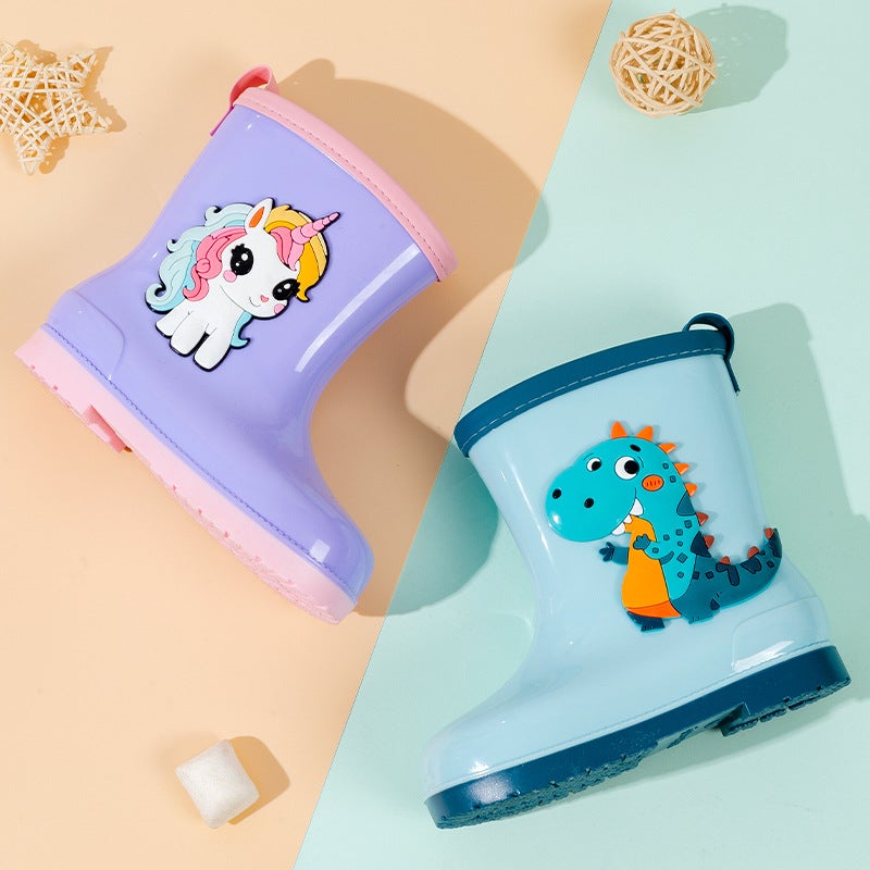 New Cute Cartoon Children'S Rain Boots For Boys And Girls Waterproof Non-Slip Wear-Resistant Rain Boots Kindergarten Baby'S Water Shoes - Image 2