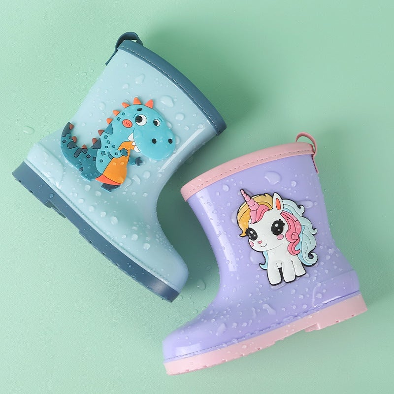 New Cute Cartoon Children'S Rain Boots For Boys And Girls Waterproof Non-Slip Wear-Resistant Rain Boots Kindergarten Baby'S Water Shoes - Image 5