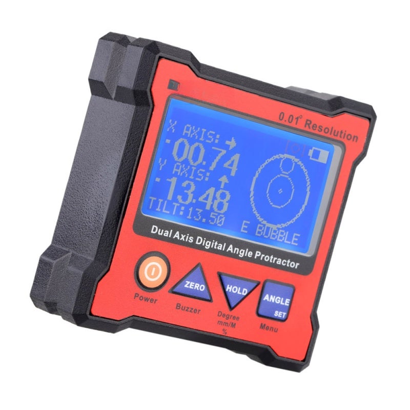 Dual Axis Digital Angle Protractor: ±0.05° High Accuracy 0.01° High Resolution - Rechargeable Li-lon Battery Magnetic Base for Professional Angular Measurement - Image 1